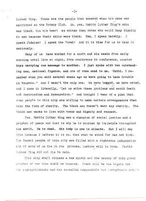 Rabbi James Wax's Sermon on Dr. Martin Luther King Jr., 1968, Page 3