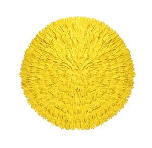 A large circle composed of yellow gloves, overlapped, with fingers facing out