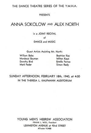 Anna Sokolow's Joint Recital at New York's 92nd Street Y, 1940, Page 1