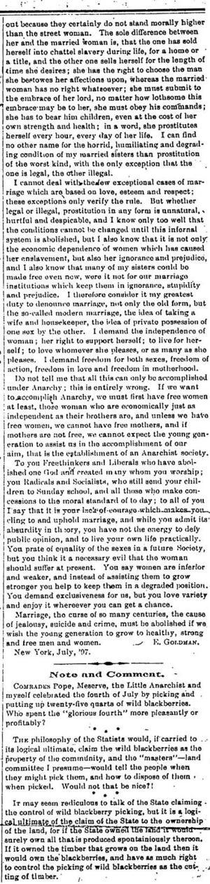 Emma Goldman on Marriage, 1897, page 3