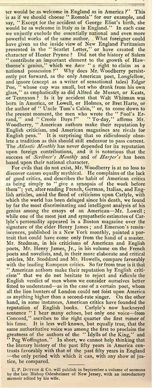 "The Critic" Essay on American Literature by Emma Lazarus, June 18, 1881 (Page 2 of 2)