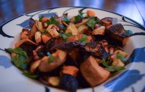 Pomegranate Glazed Vegetables, Final Plating Photo