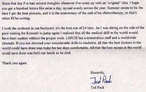 Letter from Ted Pack to Gertrude Elion, August 11, 1996, page 2