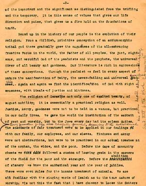 Gertrude Weil's Speech at Beth Or Temple Sisterhood Sabbath, Raleigh, NC, May 12, 1944, page 3