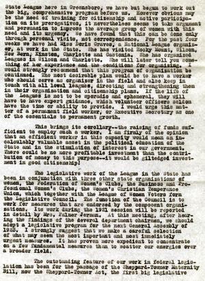 Minutes of the Second Annual Convention of the North Carolina League of Women Voters, February 16, 1922, page 3