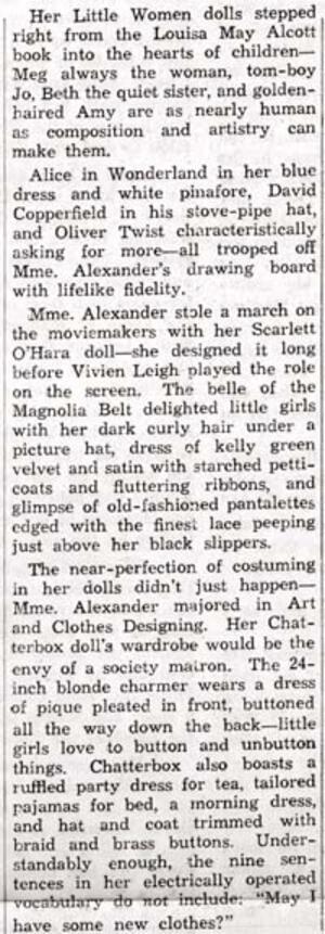 Beatrice Alexander's Career in Doll Making Part 2