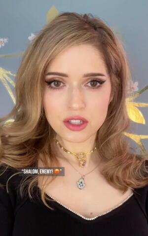 Miriam Anzovin with caption that reads "Shalom Enemy"
