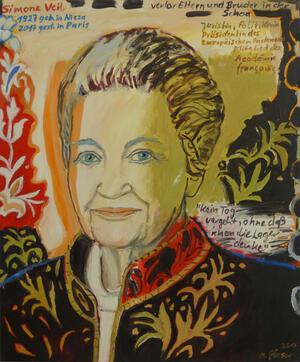 Portrait of Simone Veil by Marlis Glaser