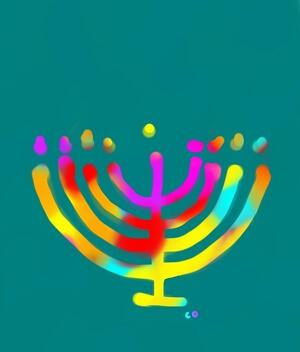 Rainbow Menorah