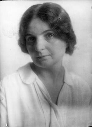 A close portrait of Hilda Geiringer