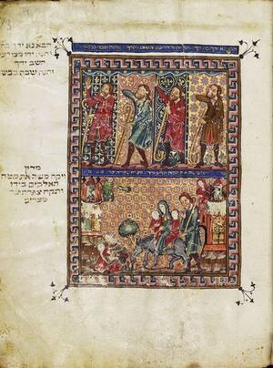 Rylands Haggadah Page