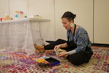 Eleni Zimiles creating art at Full Disclosure Facilitators' Workshop