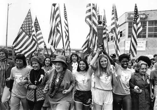 Marchers with the Olympic Torch at the National Women's Conference, 1977, by Diana Mara Henry Marchers with the Olympic Torch at the National Women's Conference, 1977, by Diana Mara Henry