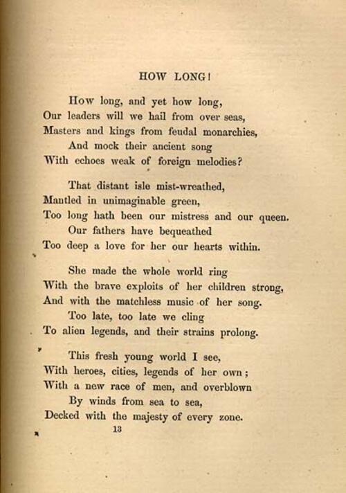"How Long," by Emma Lazarus, page 1