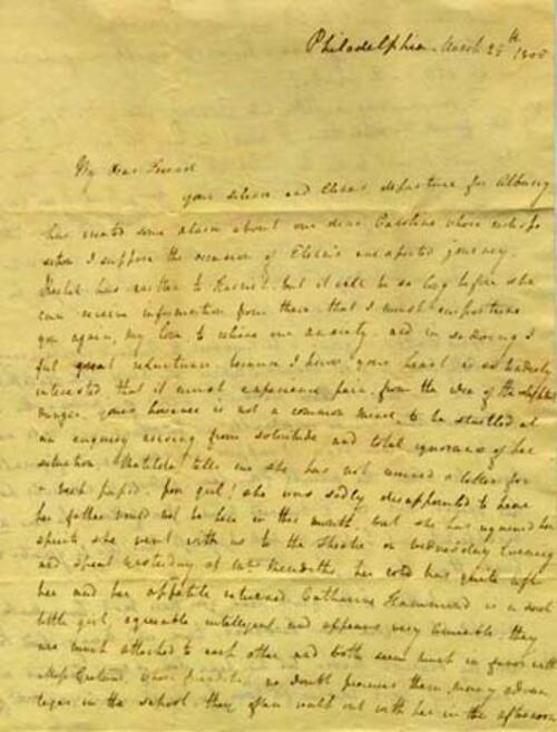 Letter from Rebecca Gratz to Maria Fenno Hoffman, May 25, 1805, page 1