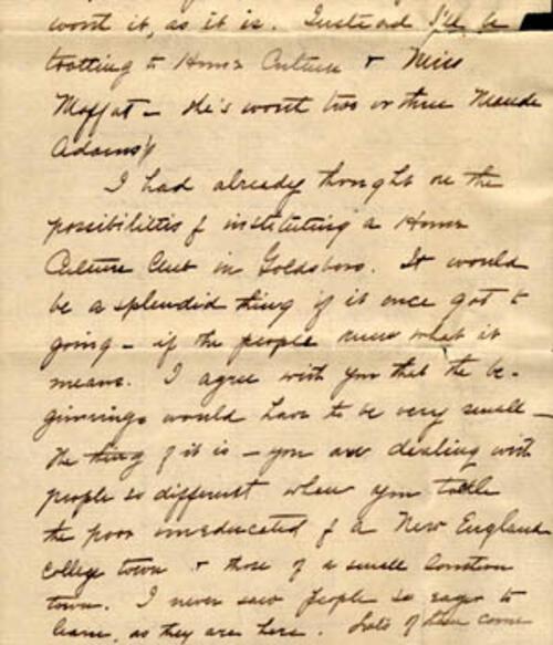 Letter from Gertrude Weil to her Family, November 20, 1898 - excerpt from page 11