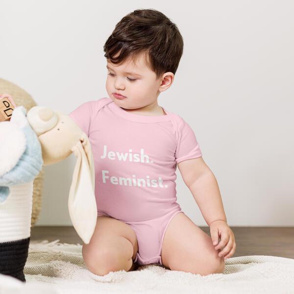 Jewish Feminist Onesie - Pink