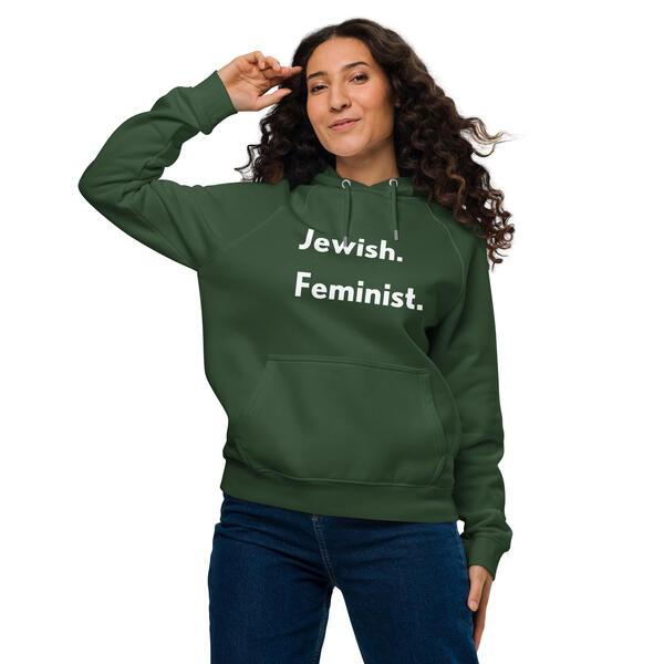 Jewish Feminist Hoodie - Bottle Green