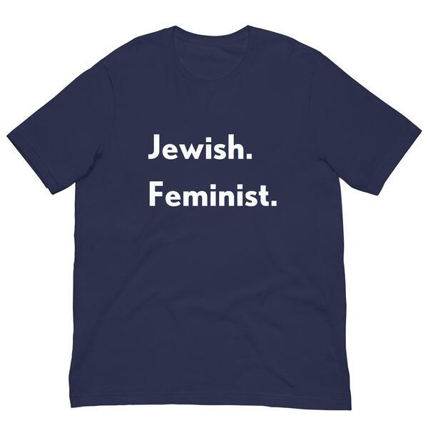 Jewish Feminist Unisex Tee -Navy