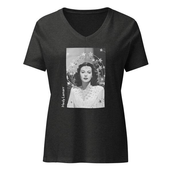 Hedy Lamarr V-Neck - Dark Grey Heather