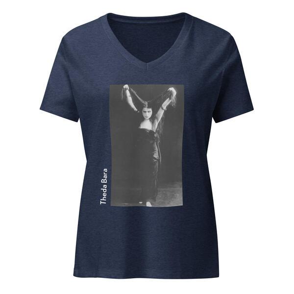Theda Bara V-Neck - Heather Navy