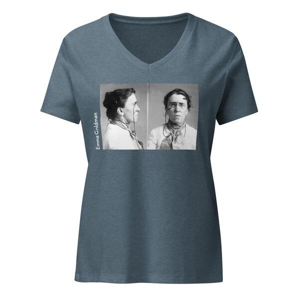 Emma Goldman V-Neck - Heather Slate