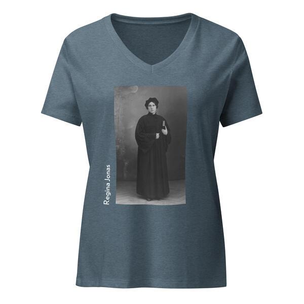 Regina Jonas V-Neck - Heather Slate