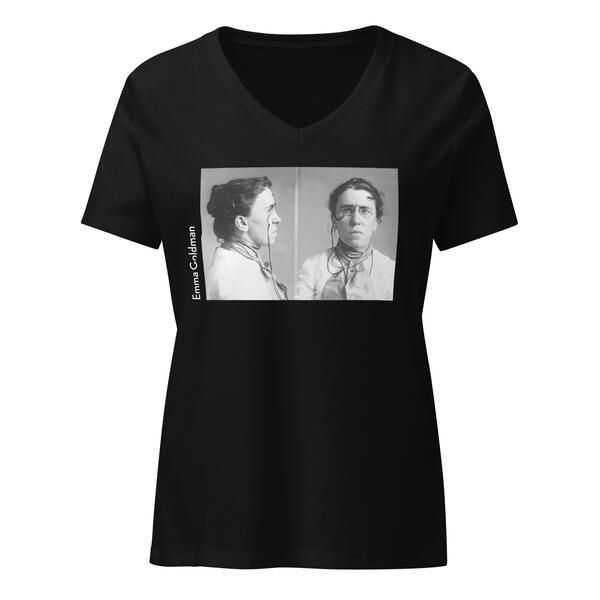 Emma Goldman V-Neck - Solid Black