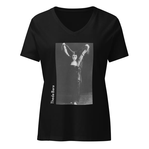 Theda Bara V-Neck - Solid Black Blend