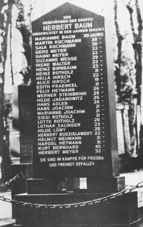 Monument to the Baum Gruppe in the Weissensee Cemetery, East Berlin