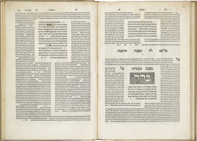 Talmud opened to seder zera'im. 