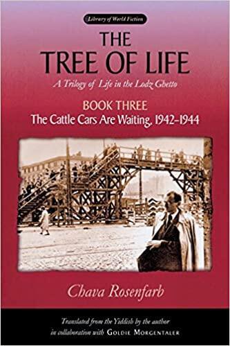 a red book cover with an inset image of people at a raised train platform