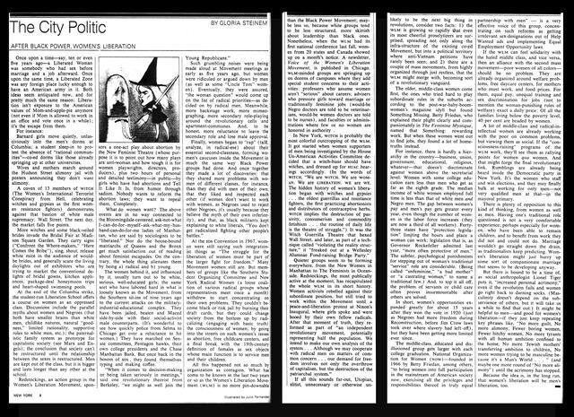 "After Black Power, Women's Liberation" by Gloria Steinem, New York Magazine, April 7, 1969