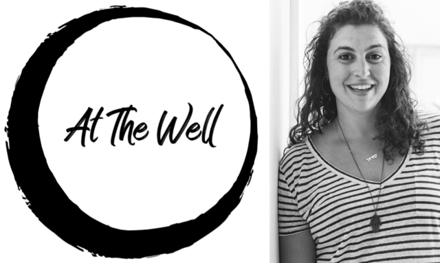 Composite of At The Well Logo and Sarah Waxman