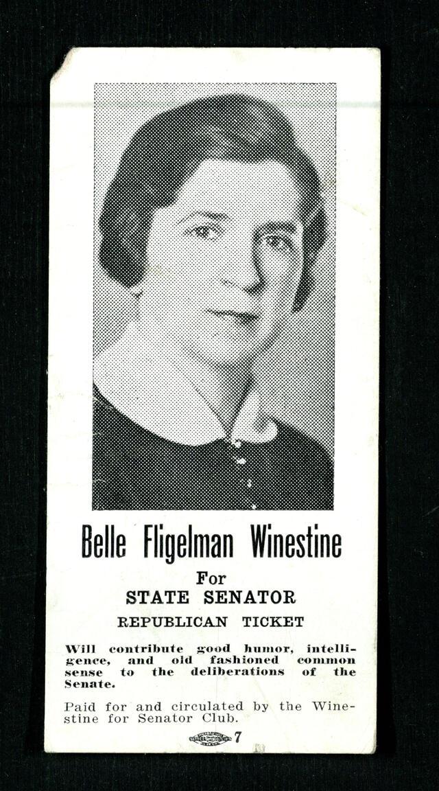 campaign poster for Belle Winestine for Montana State Senate
