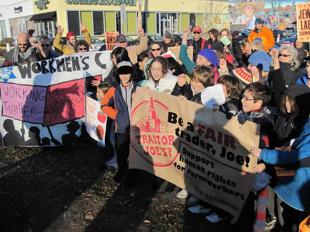Boston Workmen's Circle Demonstration at Trader Joe's, December 11, 2011