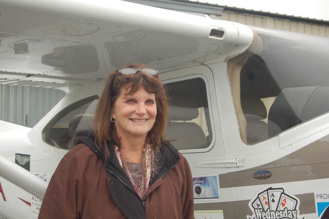 Deb Dreyfus with her plane