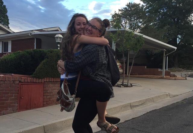 Delaney Hoffman with a Camp Friend