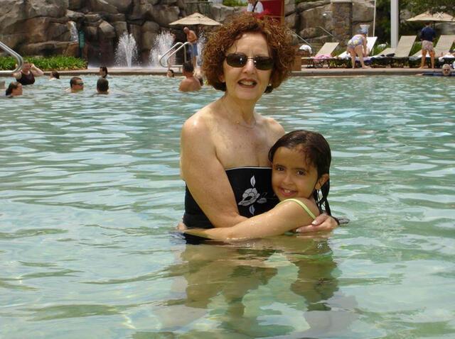 Eden Marcus with her grandmother