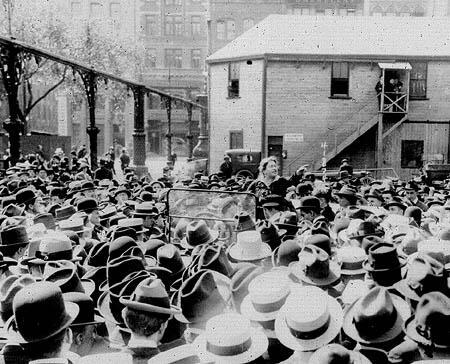 Emma Goldman and Garment Workers in Union Square, New York, May 20, 1916