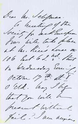 Letter to E.R.A. Seligman from Emma Lazarus, page 1 