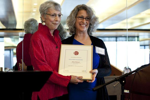 Executive Director Gail Reimer and Twersky Award Winner Allyson Mattanah at the JWA Making Trouble/Making History Luncheon