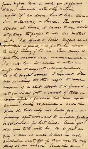 Letter from Gertrude Weil to her Family, November 20, 1898 - excerpt from page 12