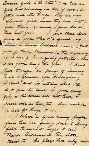 Letter from Gertrude Weil to her Family, November 20, 1898, page 10