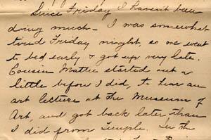 Letter from Gertrude Weil to her Family, March 29, 1896 - excerpt from page 3