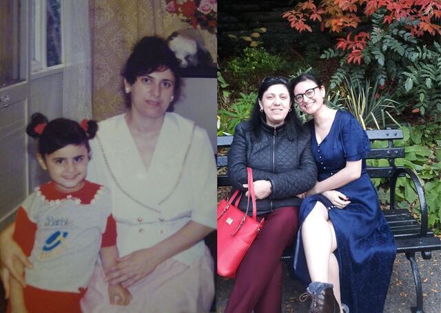 Slavena Nissan and her mother, 1997 and 2019