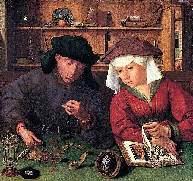 The Moneylender and his Wife by Quentin Matsys, 1514