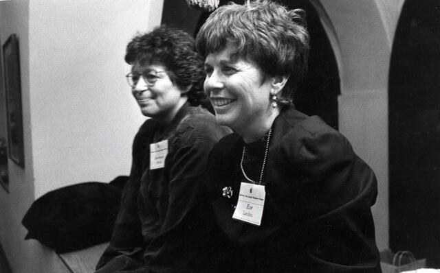 Barbara Dobkin and Eve Landau at Ma'yan's First Feminist Seder, March 1994