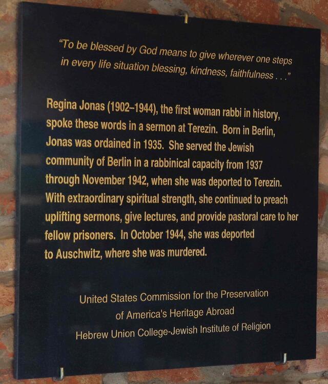 Regina Jonas Plaque 