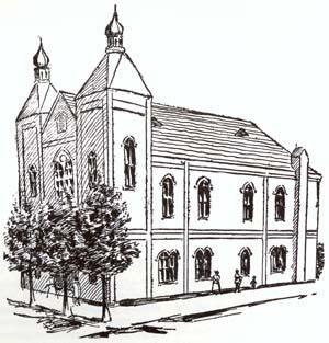 Drawing of the First Hebrew Congregation, Oakland, California, circa 1886